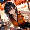 チャオ・リン、夜市の屋台で焼きたてを差し出す姉御肌 3枚目