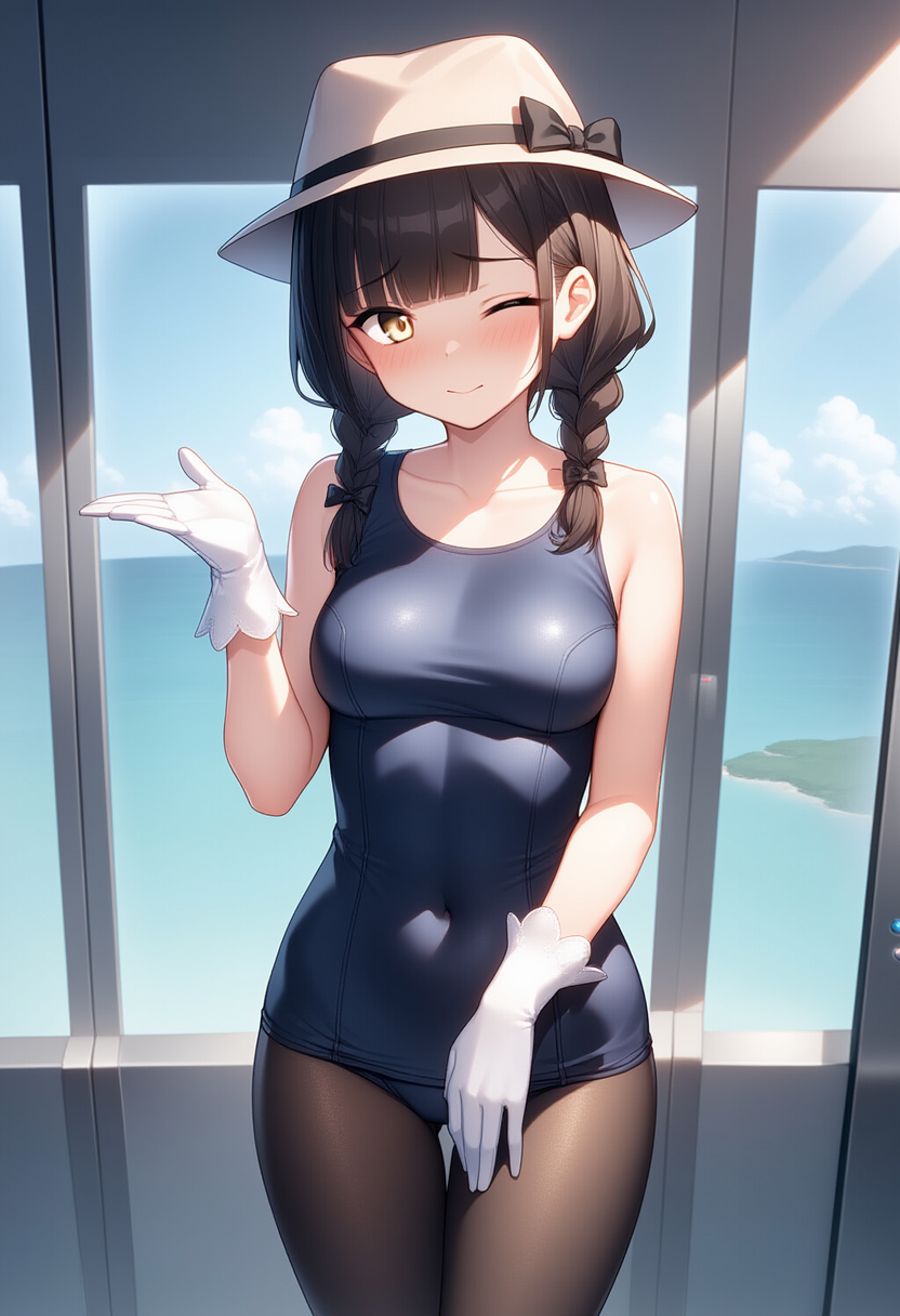 スク水モールのエレベーターガール