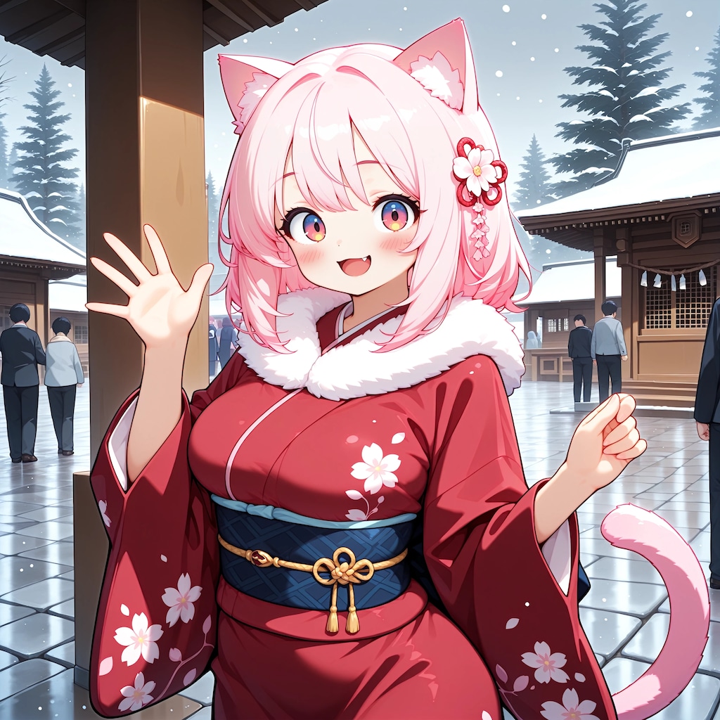 年末年始振袖猫耳さん