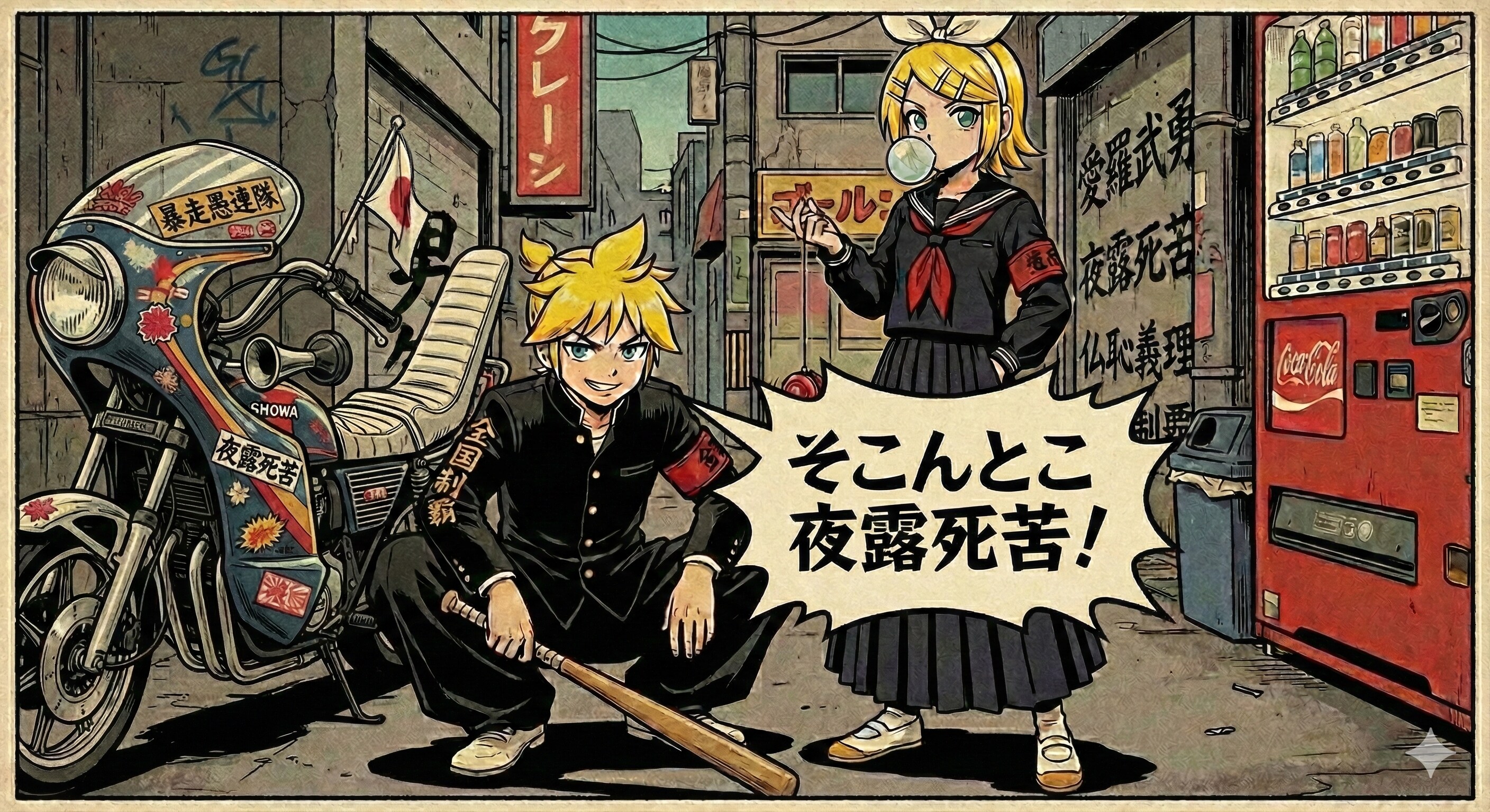 昭和のレン君とリンさん(￣∇￣)ﾉ ﾖﾛｼｸ | の人気AIイラスト・グラビア