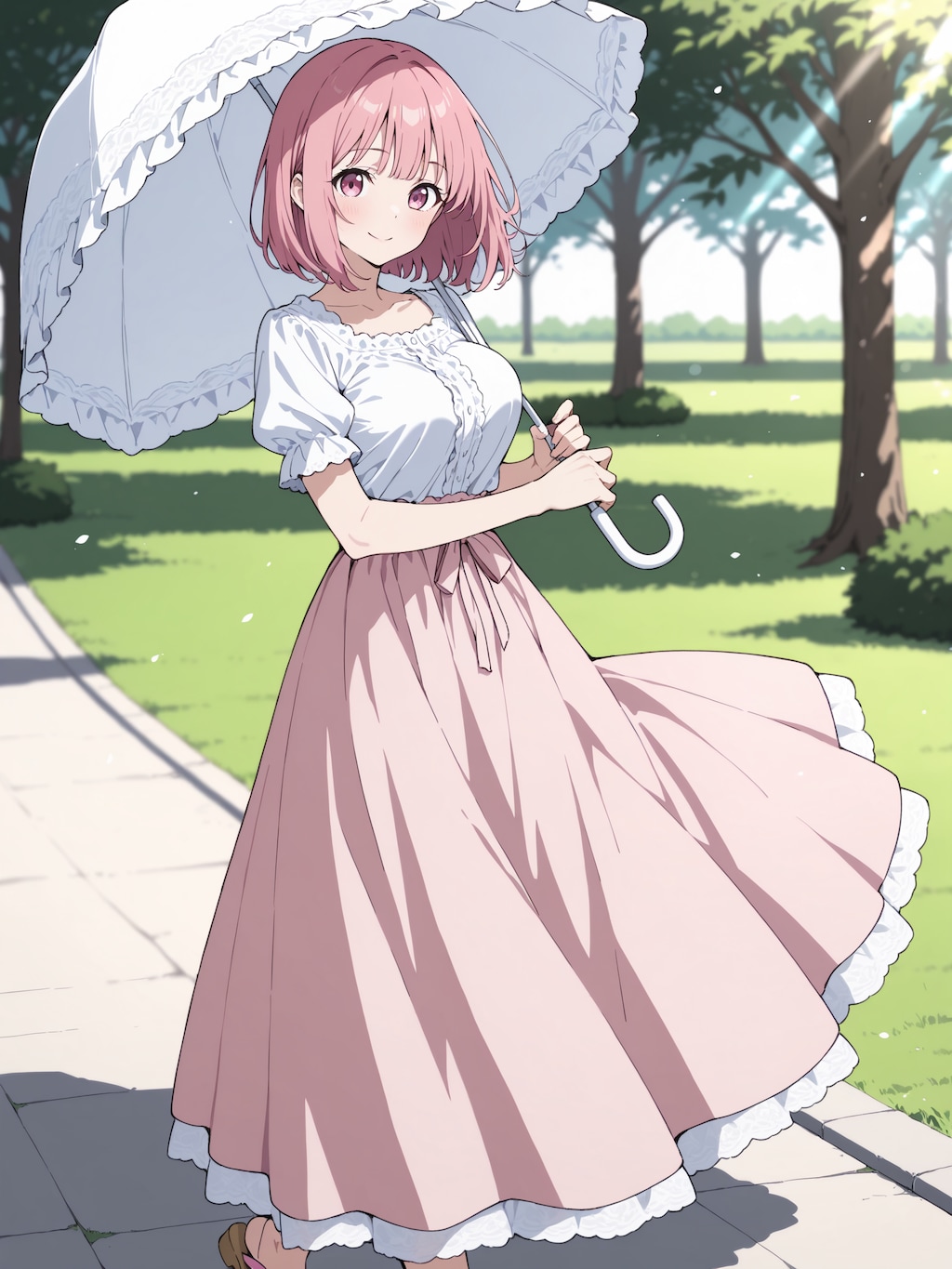 お散歩、桃子ちゃん