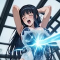 （二つの必殺技の融合技で氷の彫像と化し消滅する🩷ハイレグ美少女のパラパラ疑似アニメ♪）シャイン・アクア・イリュージョン＋クレッセント・ビームの融合冷凍ビーム！ 9枚目