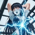 （二つの必殺技の融合技で氷の彫像と化し消滅する🩷ハイレグ美少女のパラパラ疑似アニメ♪）シャイン・アクア・イリュージョン＋クレッセント・ビームの融合冷凍ビーム！ 10枚目
