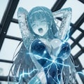 （二つの必殺技の融合技で氷の彫像と化し消滅する🩷ハイレグ美少女のパラパラ疑似アニメ♪）シャイン・アクア・イリュージョン＋クレッセント・ビームの融合冷凍ビーム！ 11枚目