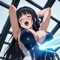 （二つの必殺技の融合技で氷の彫像と化し消滅する🩷ハイレグ美少女のパラパラ疑似アニメ♪）シャイン・アクア・イリュージョン＋クレッセント・ビームの融合冷凍ビーム！ 2枚目
