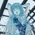 （二つの必殺技の融合技で氷の彫像と化し消滅する🩷ハイレグ美少女のパラパラ疑似アニメ♪）シャイン・アクア・イリュージョン＋クレッセント・ビームの融合冷凍ビーム！ 12枚目