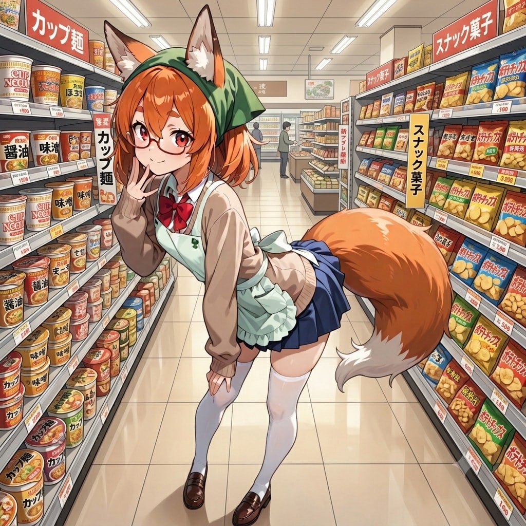 稲守あやかちゃん、スーパーちちぷいでバイト中