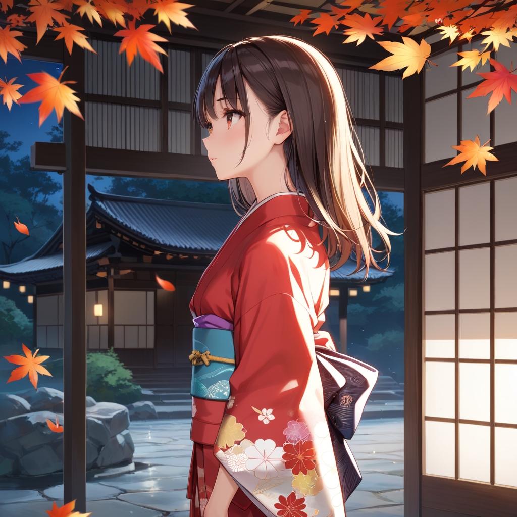 ライトアップ紅葉 | の人気AIイラスト・グラビア