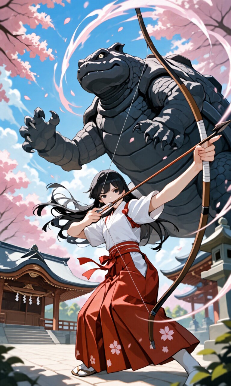 大弓女子と玄武 | の人気AIイラスト・グラビア