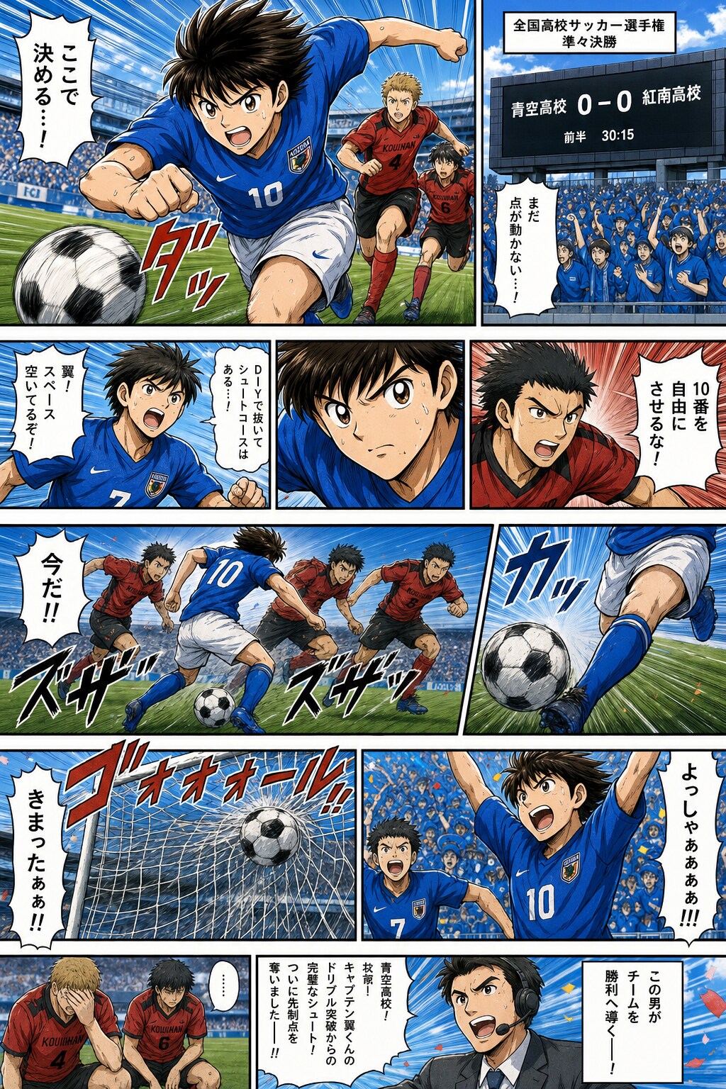 サッカー漫画の一場面