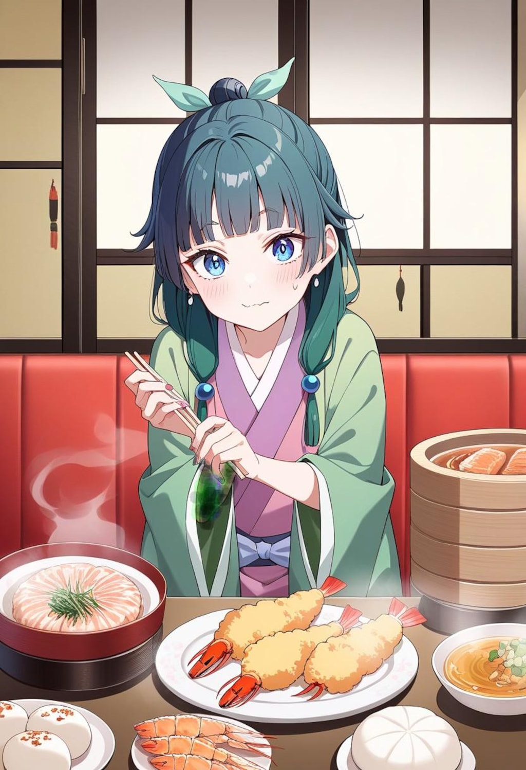 猫猫と蟹づくし料理