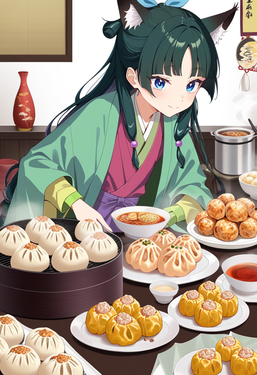 猫猫と蟹づくし料理