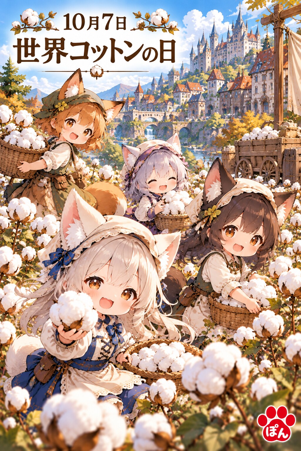 10月7日、世界コットンの日 | の人気AIイラスト・グラビア