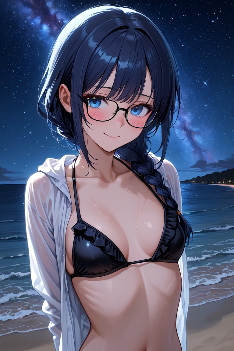 星空とビーチ