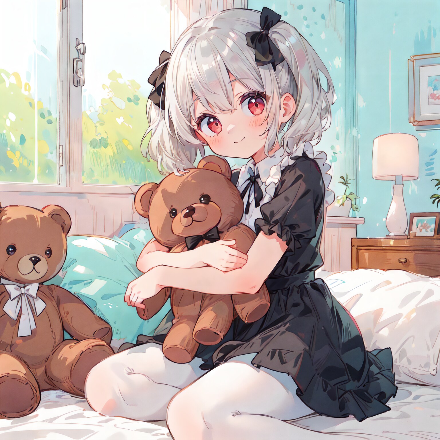 くまさんと銀髪ツインテちゃん