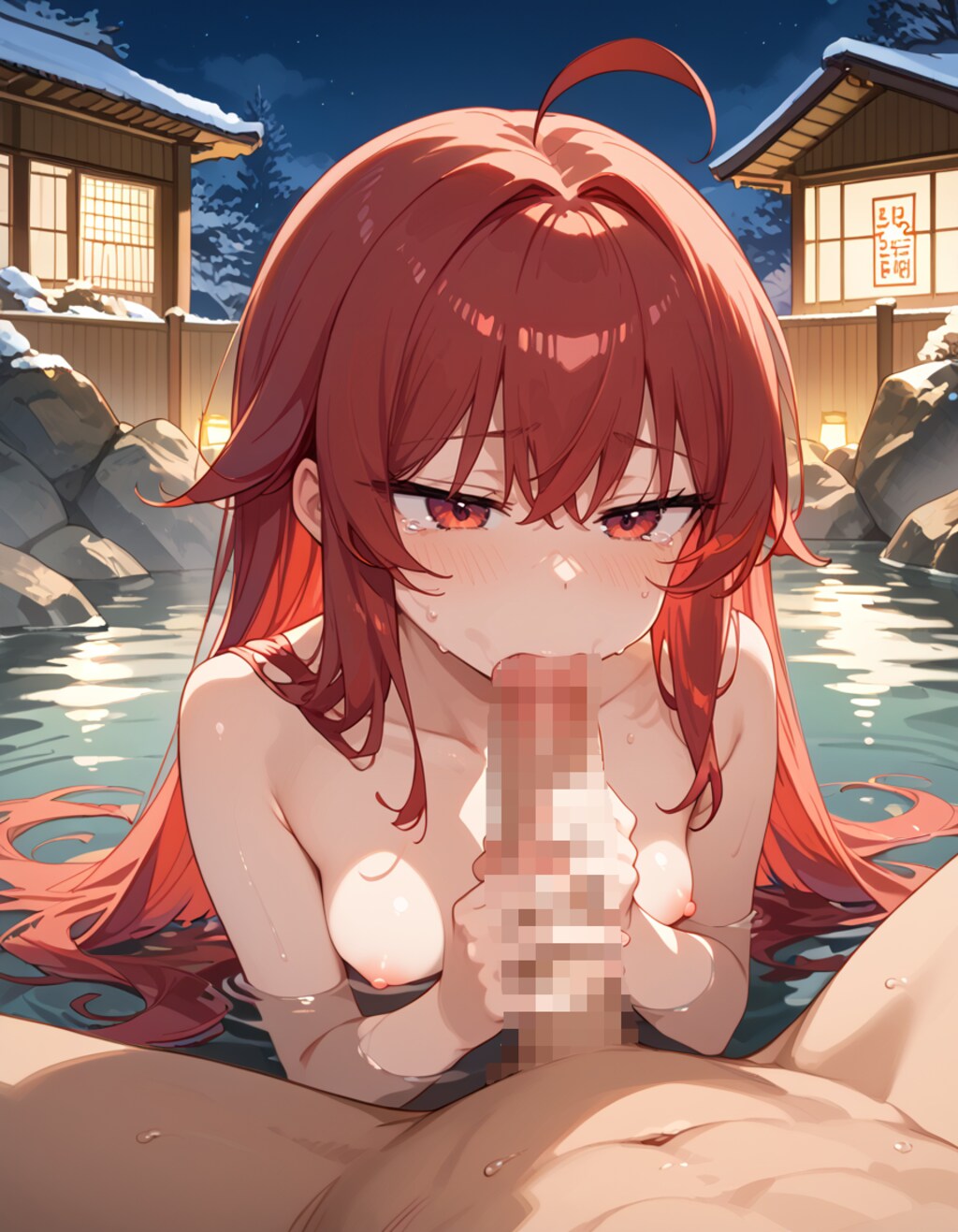 貧乳赤髪美少女のフェラチオ
