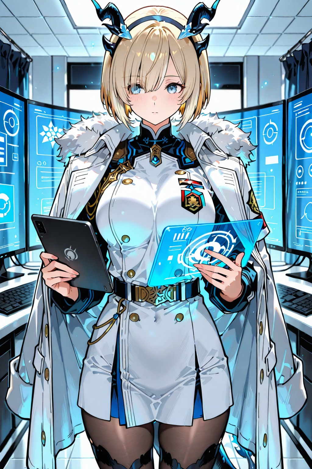 🛰️ ドラゴニア王国 北方連合防衛軍・情報参謀：スノー・リナリー | の人気AIイラスト・グラビア