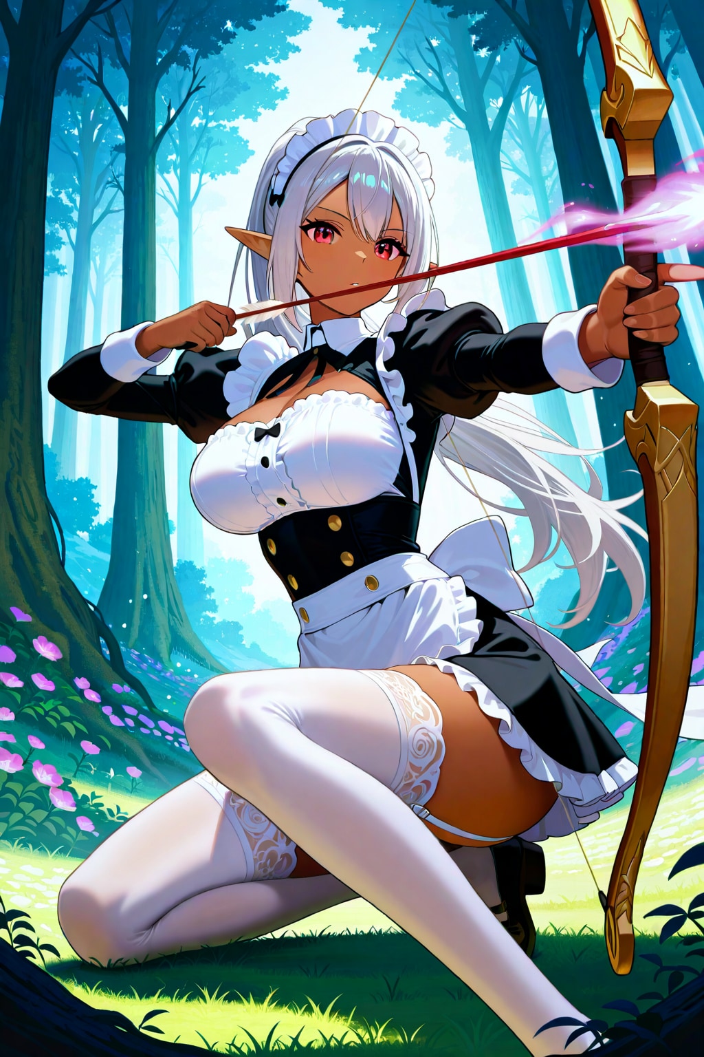 森のメイド褐色エルフちゃん | の人気AIイラスト・グラビア