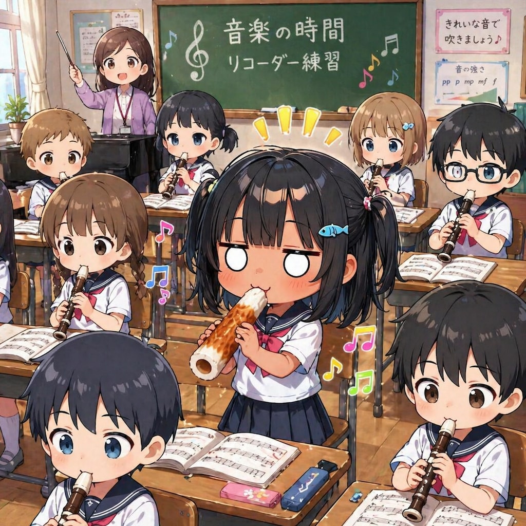 音楽の授業のこなつちゃん