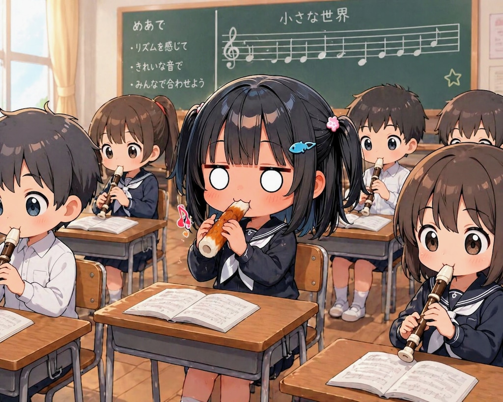 音楽の授業のこなつちゃん
