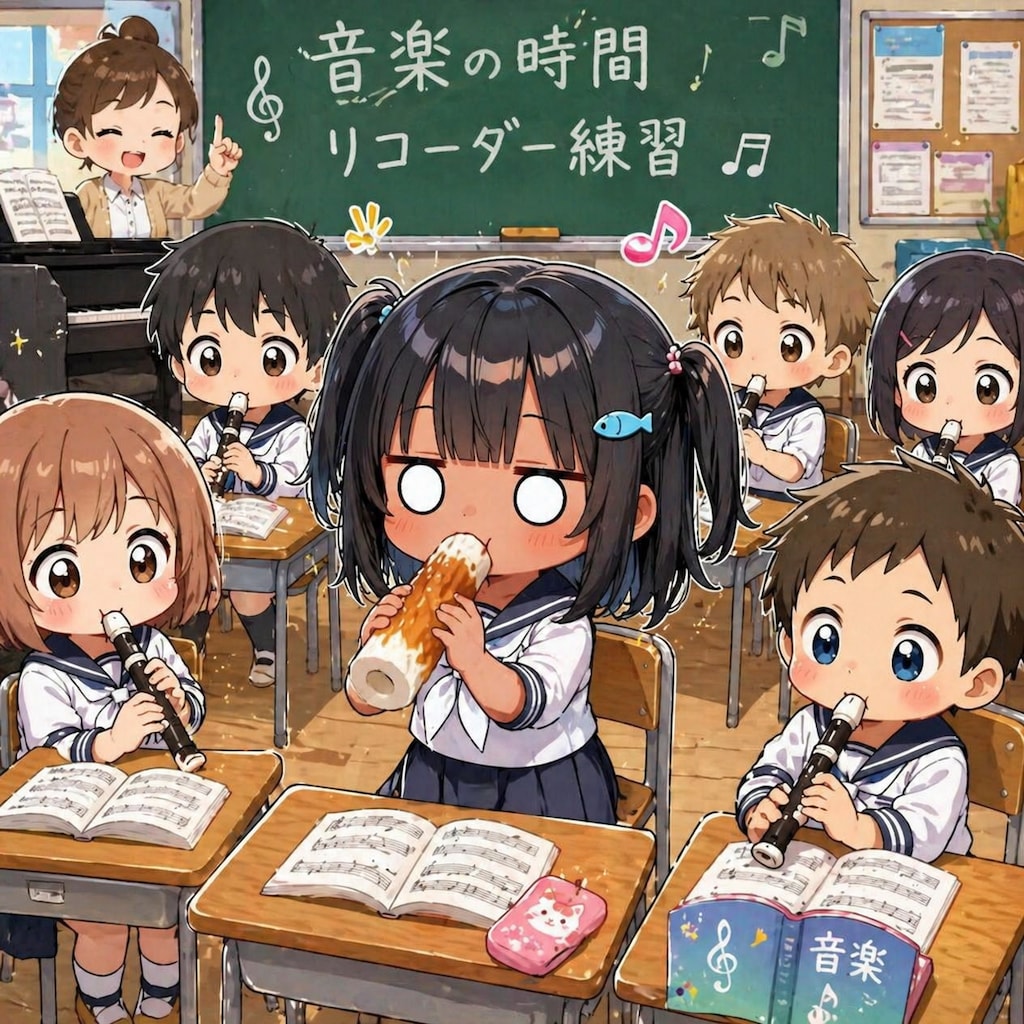 音楽の授業のこなつちゃん
