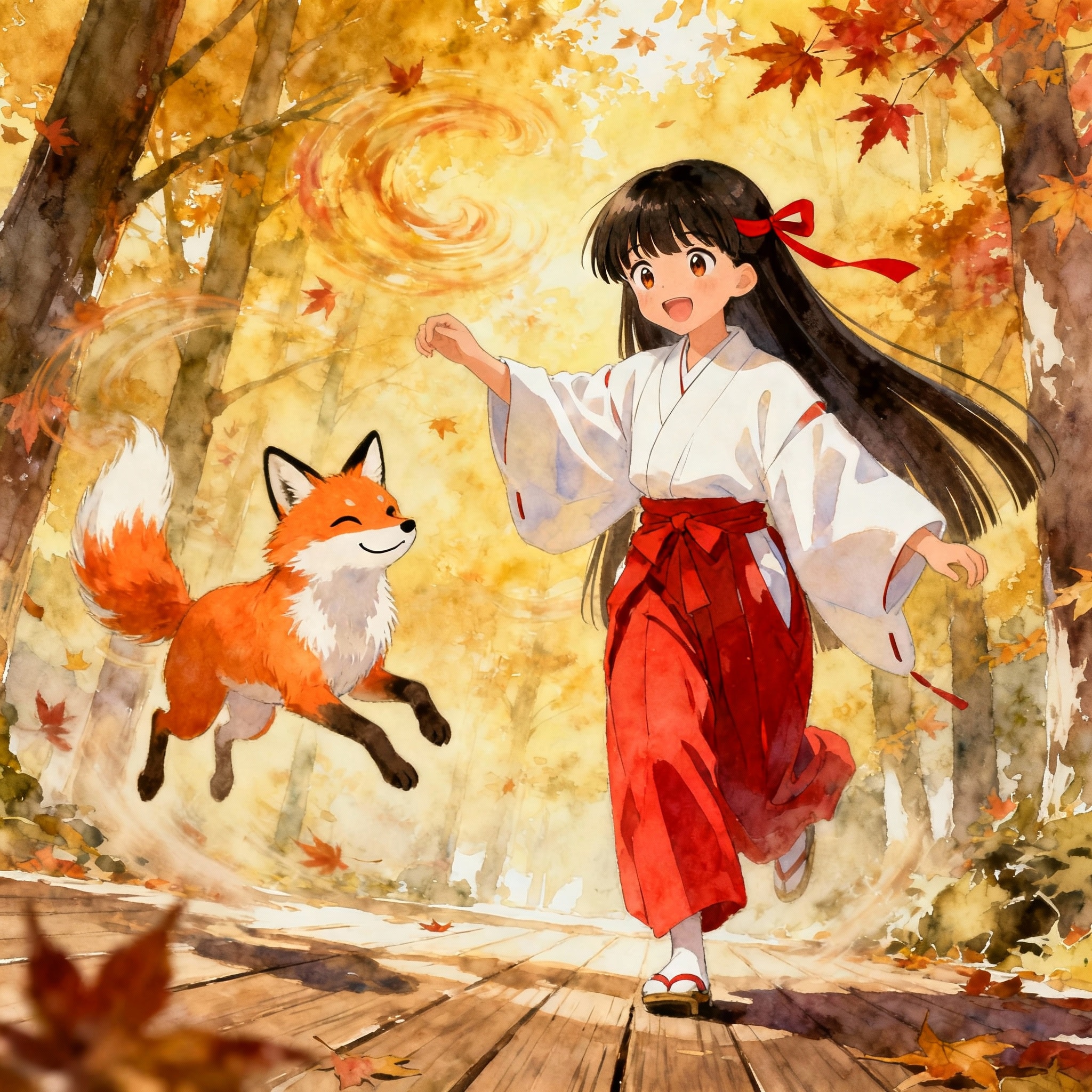 みこさんとこぎつね | の人気AIイラスト・グラビア