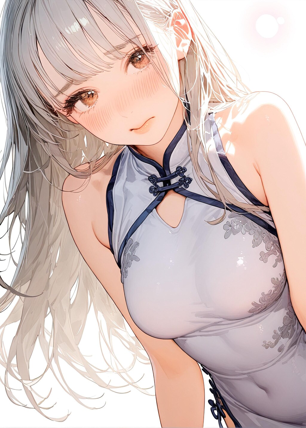 白いチャイナドレスの娘