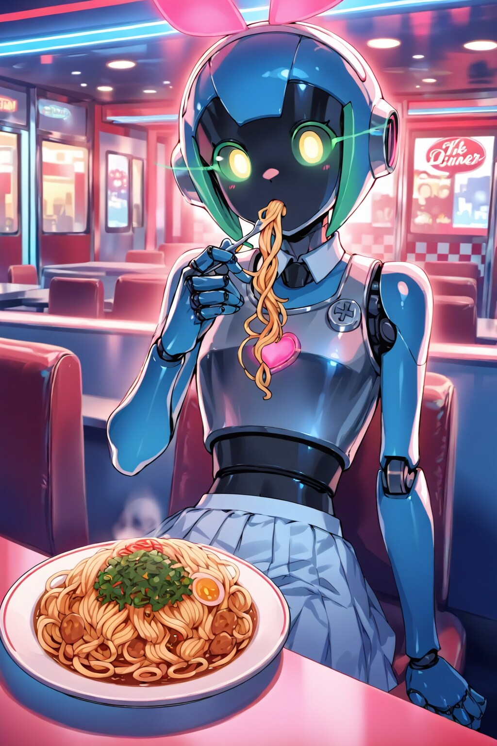 android eating spaghetti