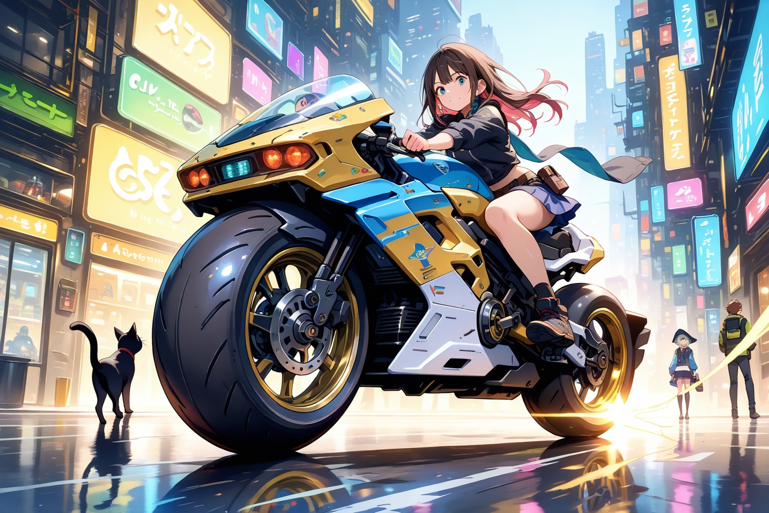 バイクと彼女 | の人気AIイラスト・グラビア