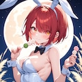 お月見白バニーガール 9枚目