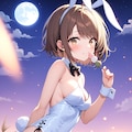 お月見白バニーガール 4枚目