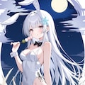 お月見白バニーガール 3枚目