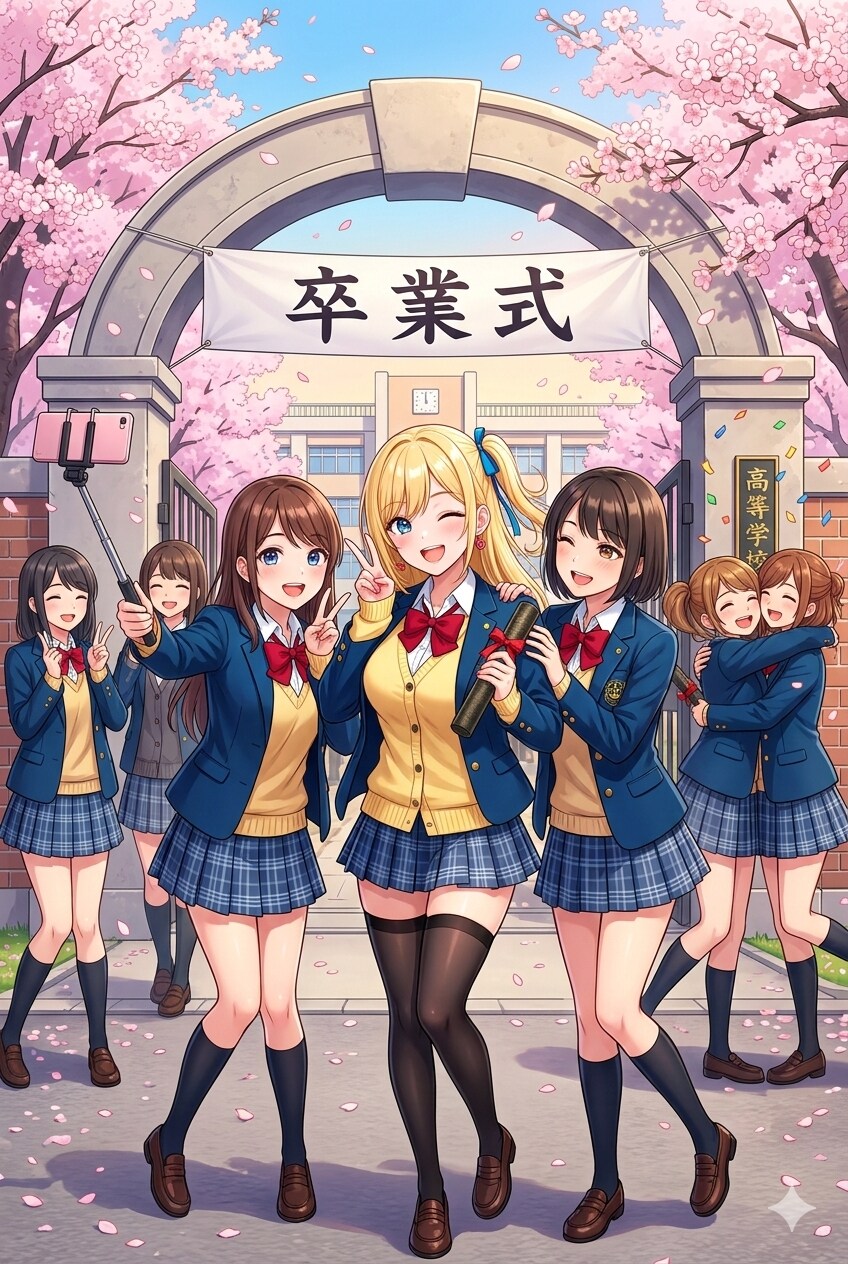 ナミちゃんの卒業式 | の人気AIイラスト・グラビア