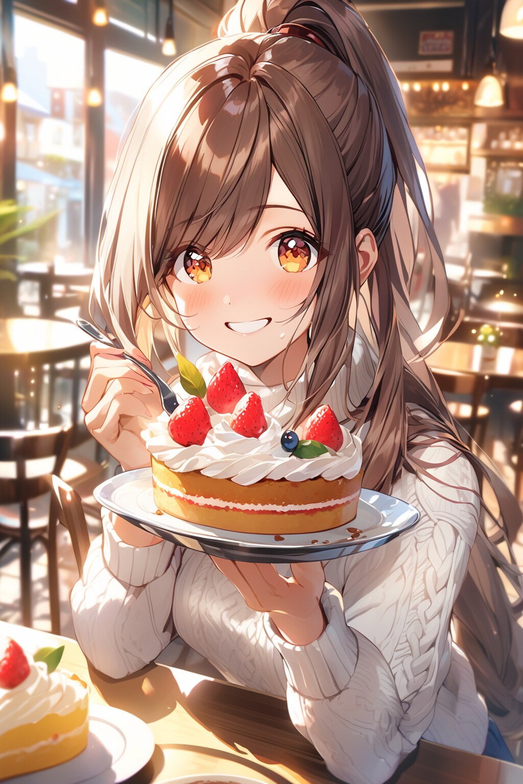 「一緒にケーキ食べよ♪」 | の人気AIイラスト・グラビア