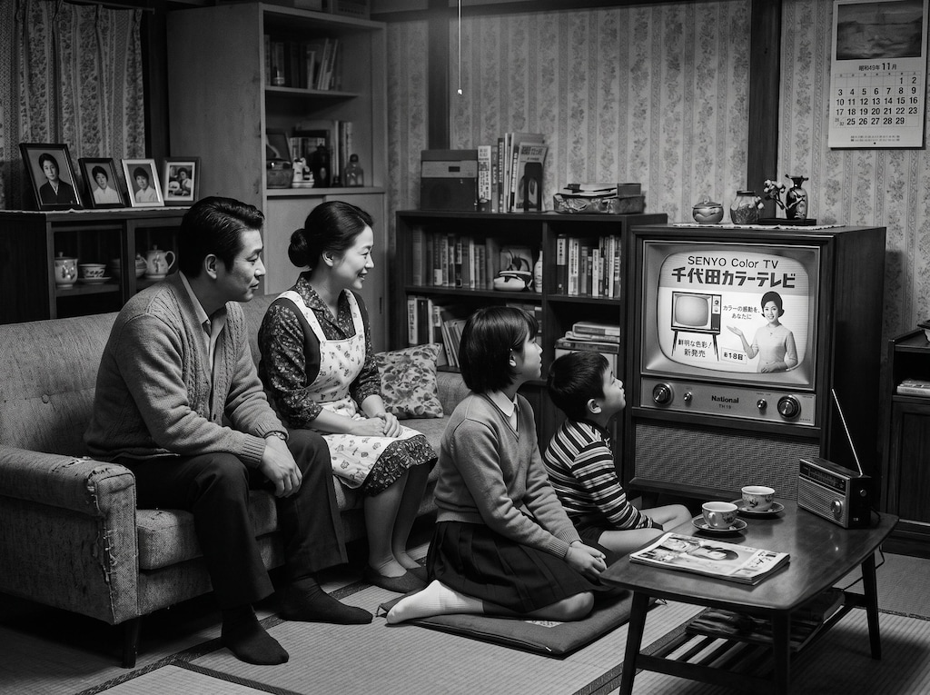 カラーテレビのコマーシャルは白黒で観ていた