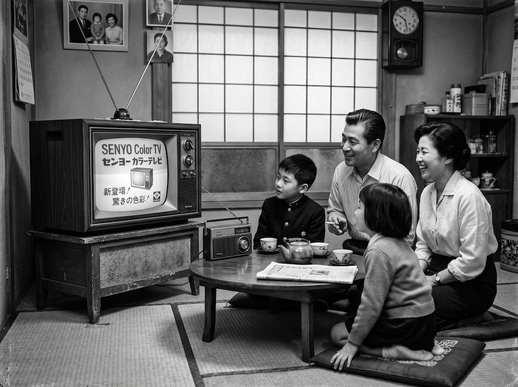 カラーテレビのコマーシャルは白黒で観ていた