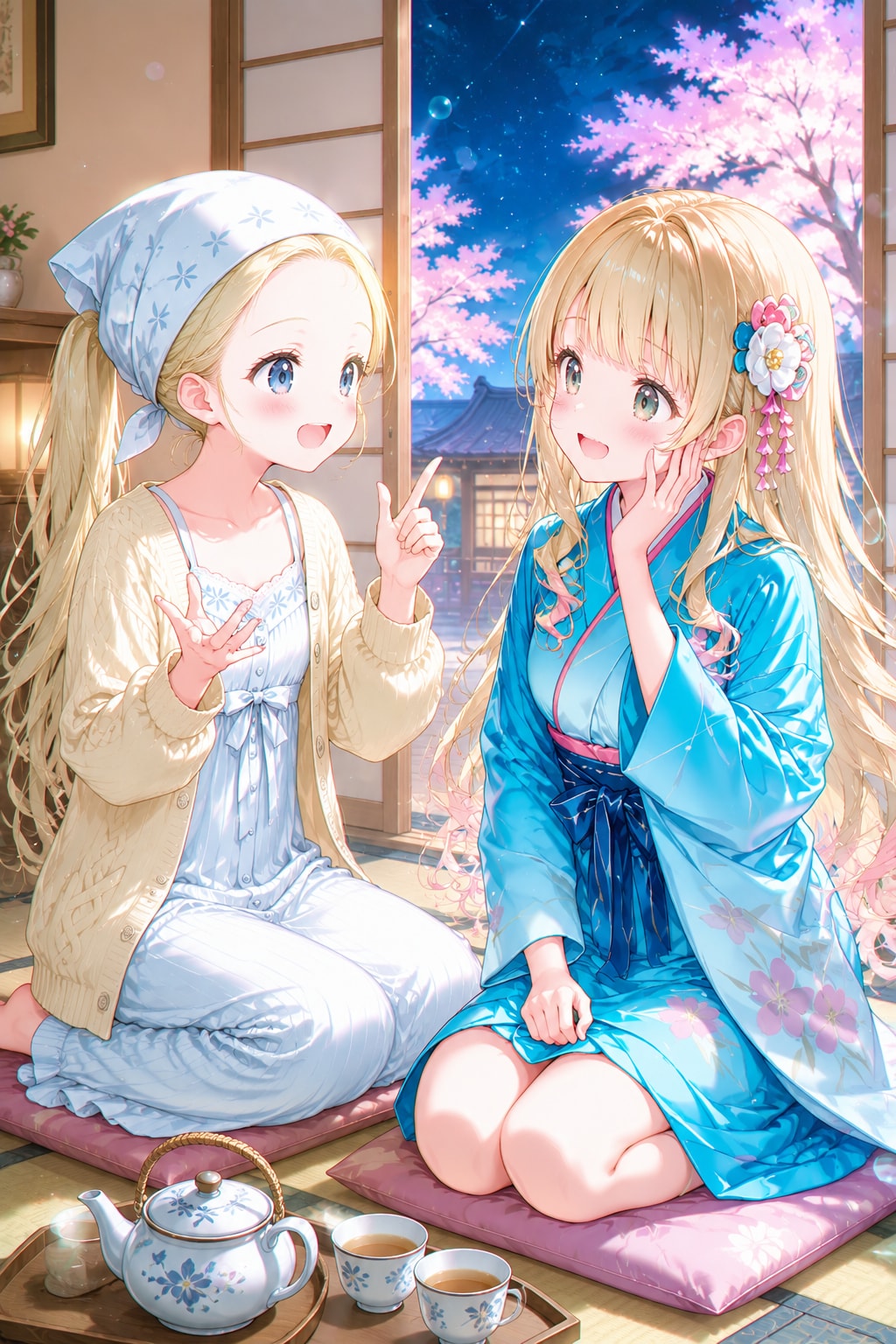 初ちゃんに今日１日の出来事を話すカヤちゃん