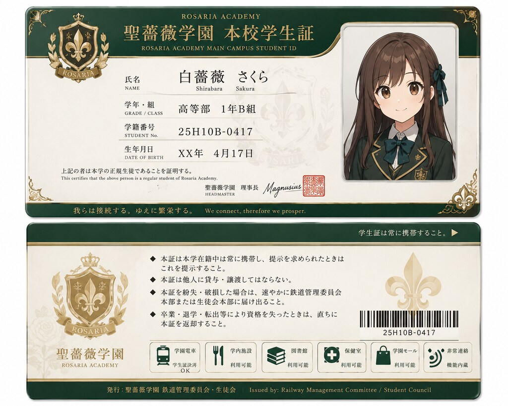 🪪聖薔薇学園本校学生証