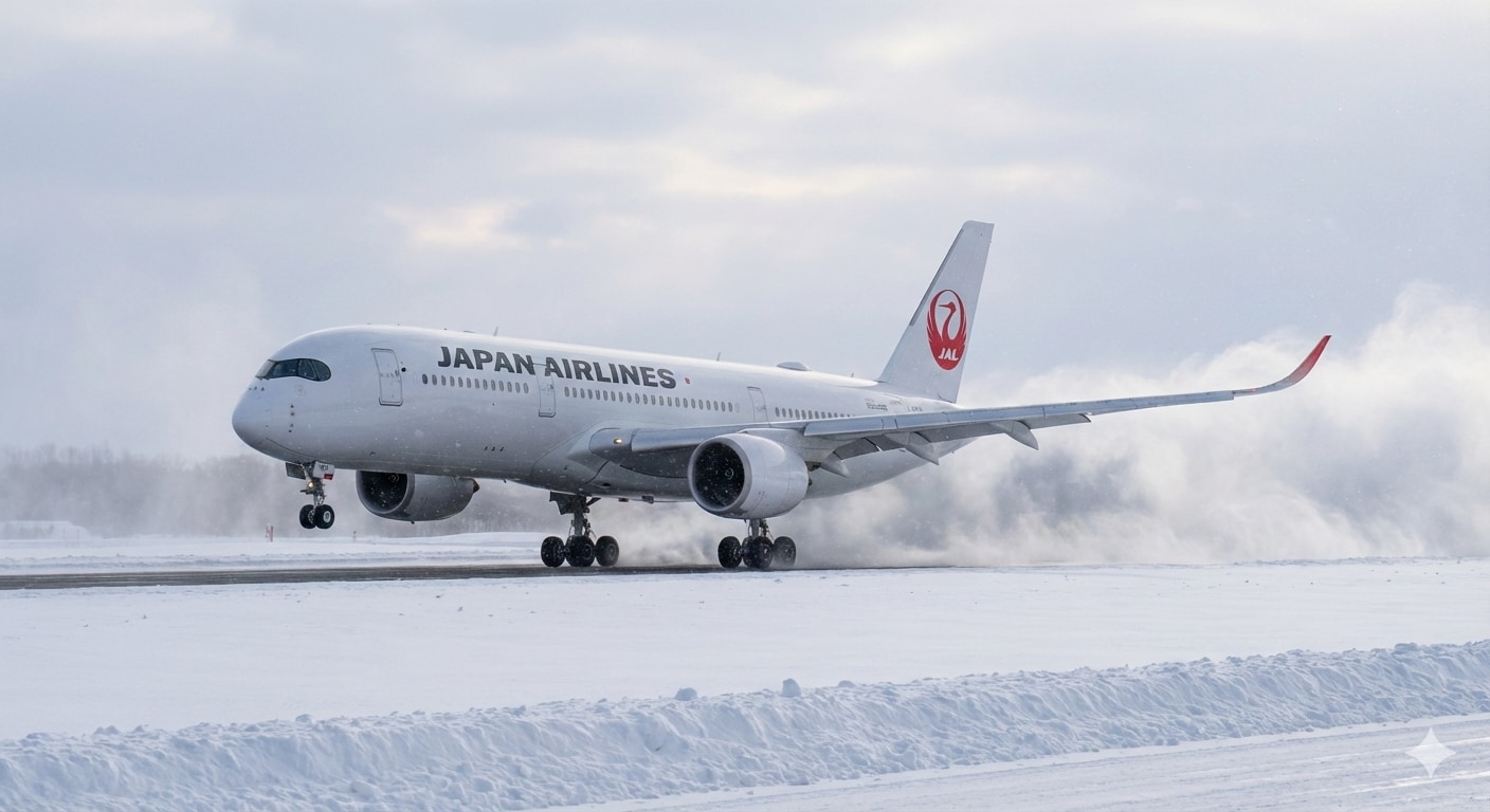 雪舞う新千歳へ、landing!