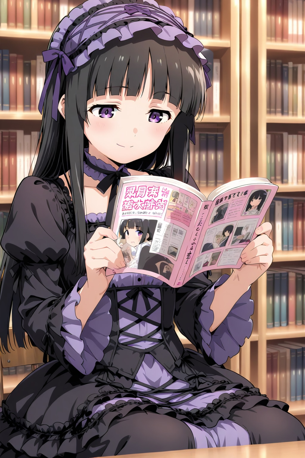 図書館で漫画を読む | の人気AIイラスト・グラビア