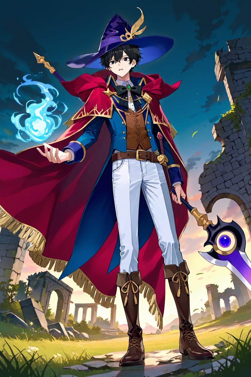 青年男性魔法戦士26.8.7-6 | の人気AIイラスト・グラビア
