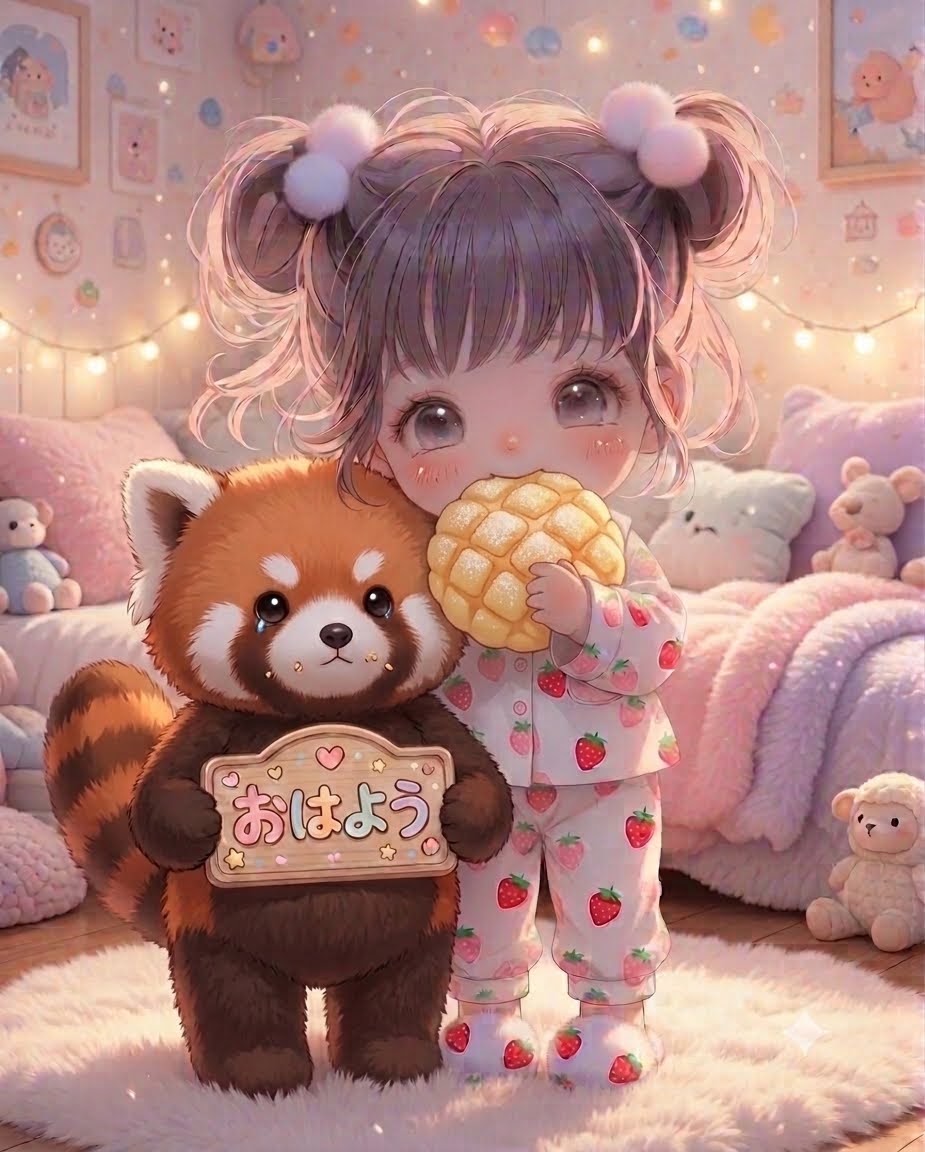 メロンパンを食べる真凛ちゃん