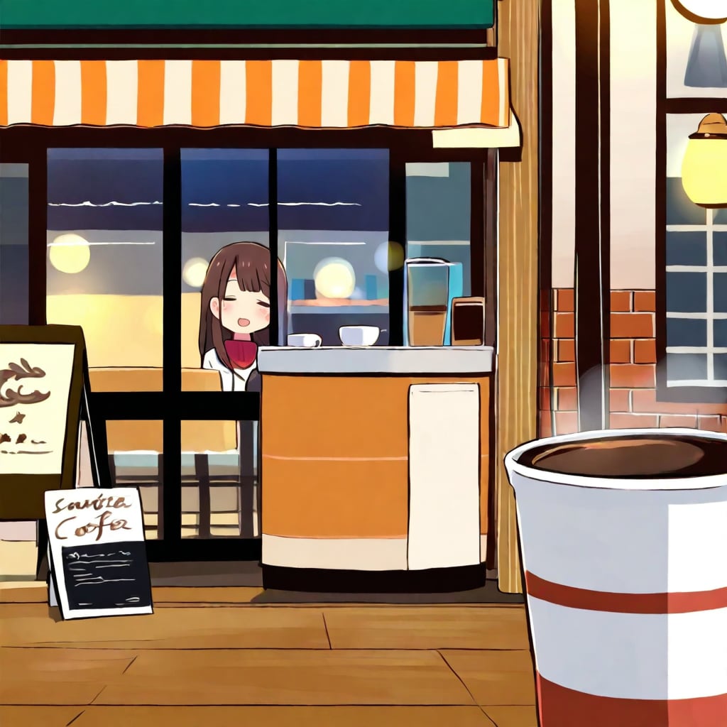 あまり行かない喫茶店で