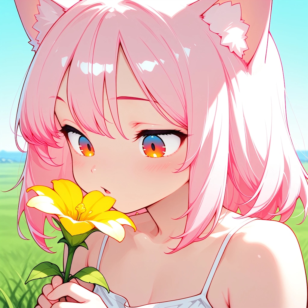 花と猫耳さん