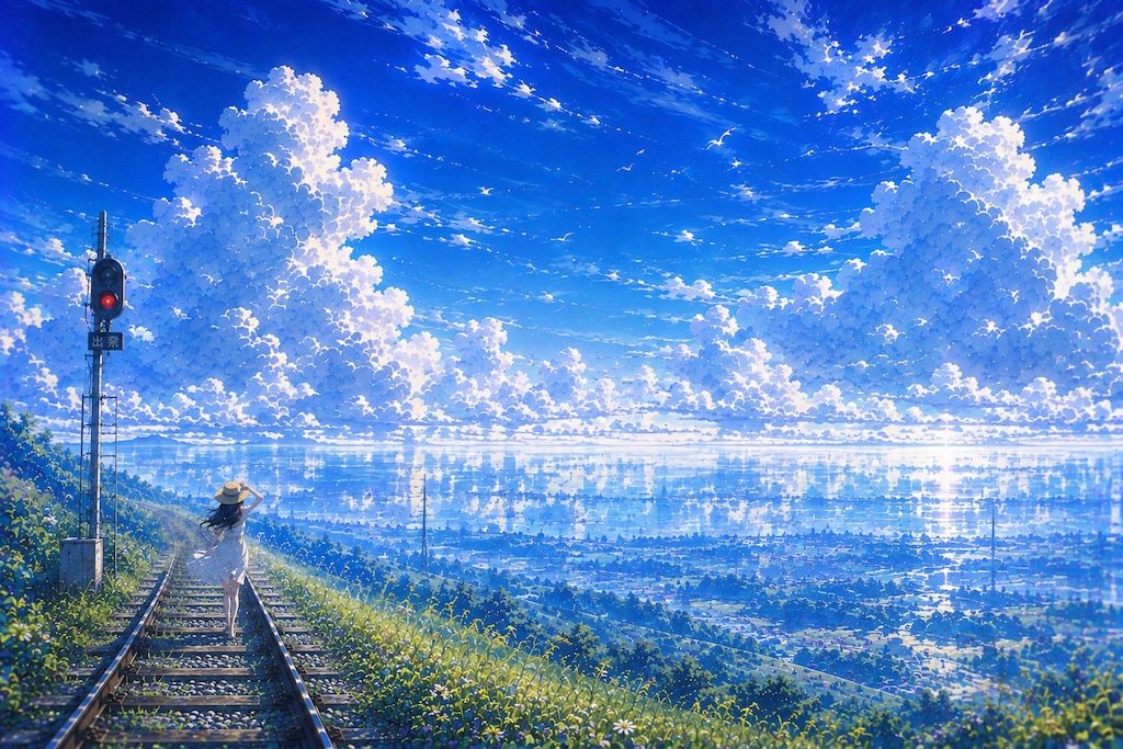 海を望む線路