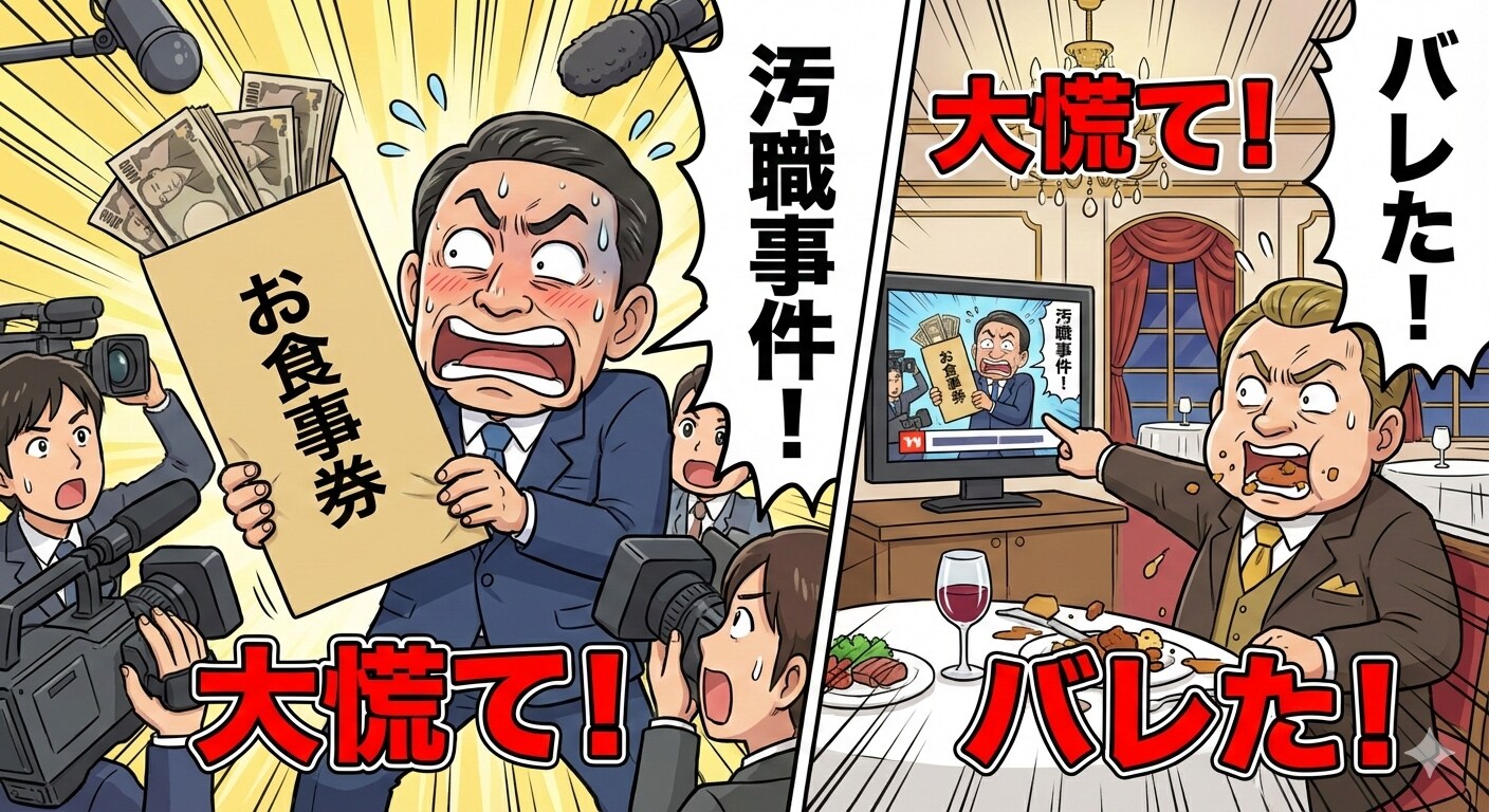 政治家のお食事券で汚職事件