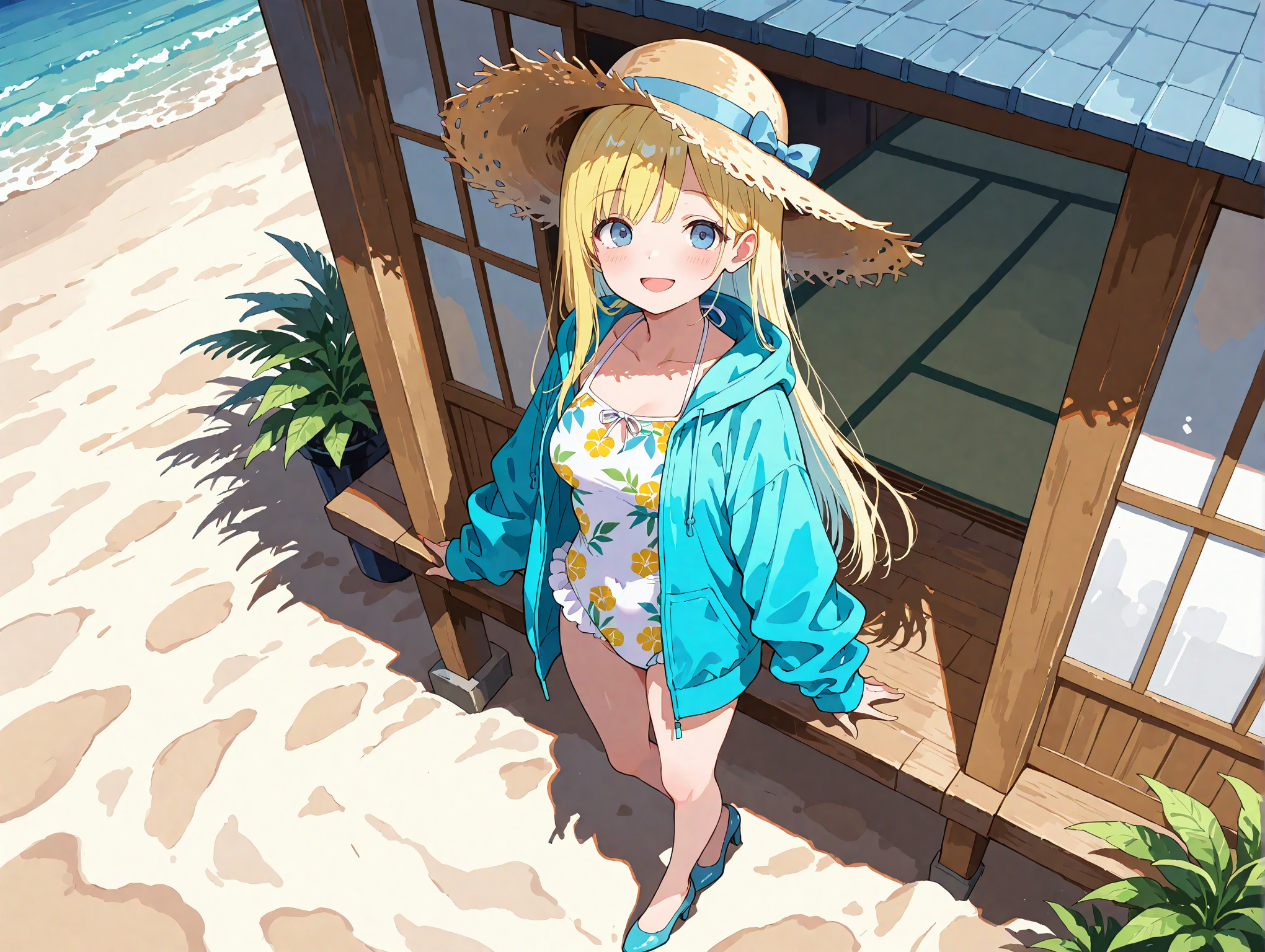 オーバーサイズパーカーと水着 | の人気AIイラスト・グラビア