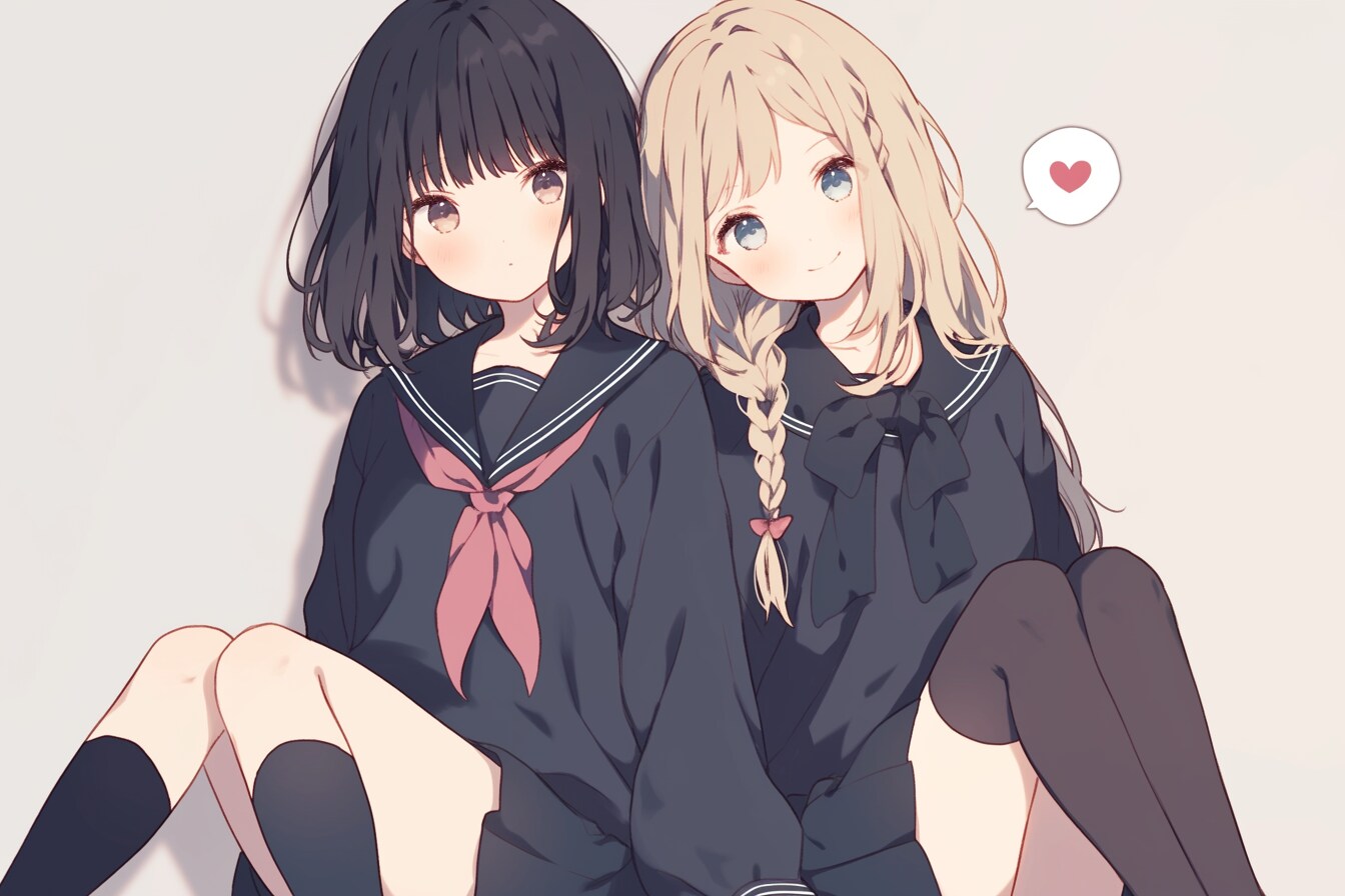 二人のJK17 | の人気AIイラスト・グラビア