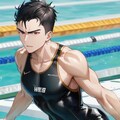 水泳に挑む黒髪短髪男性達！！（11枚） 11枚目