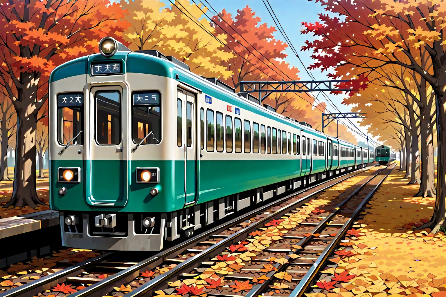 秋の風景と列車 | の人気AIイラスト・グラビア
